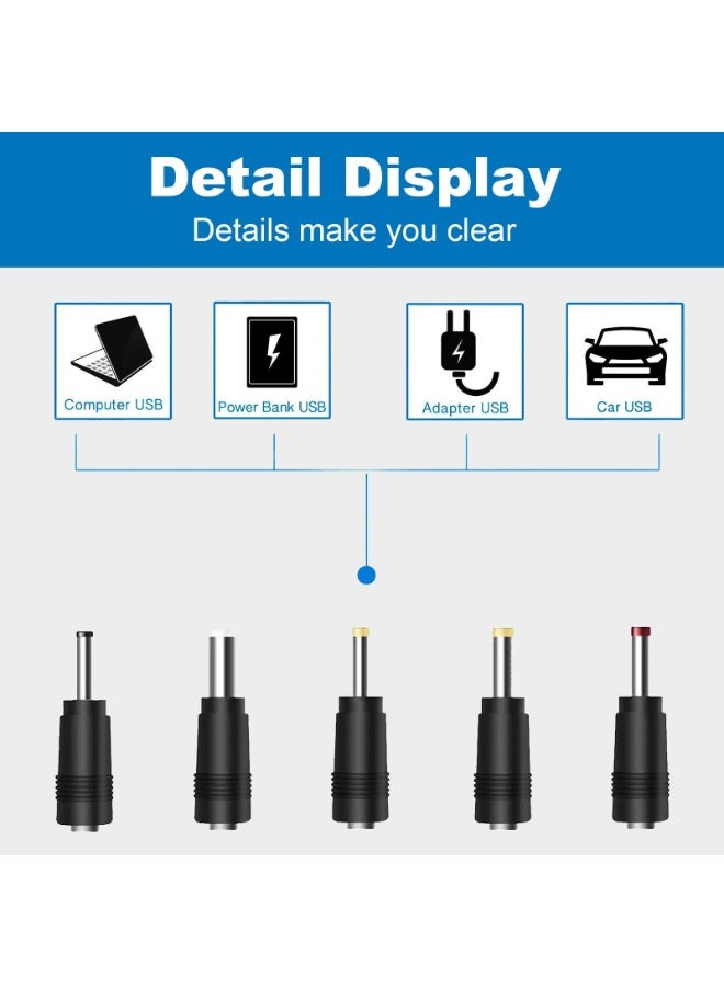 أوشيما شاحن DC ، كابل شاحن DC ، كابل طاقة DC مع 5 موصلات لوسائد تبريد الكمبيوتر المحمول ، مكبرات صوت بلوتوث ، أجهزة توجيه لاسلكية ، وأكثر شاحن ، كابل طاقة مراقبة - Image 3