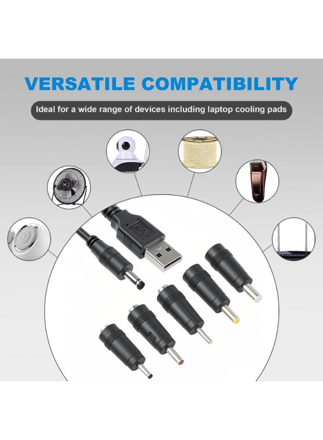 أوشيما شاحن DC ، كابل شاحن DC ، كابل طاقة DC مع 5 موصلات لوسائد تبريد الكمبيوتر المحمول ، مكبرات صوت بلوتوث ، أجهزة توجيه لاسلكية ، وأكثر شاحن ، كابل طاقة مراقبة - Image 4
