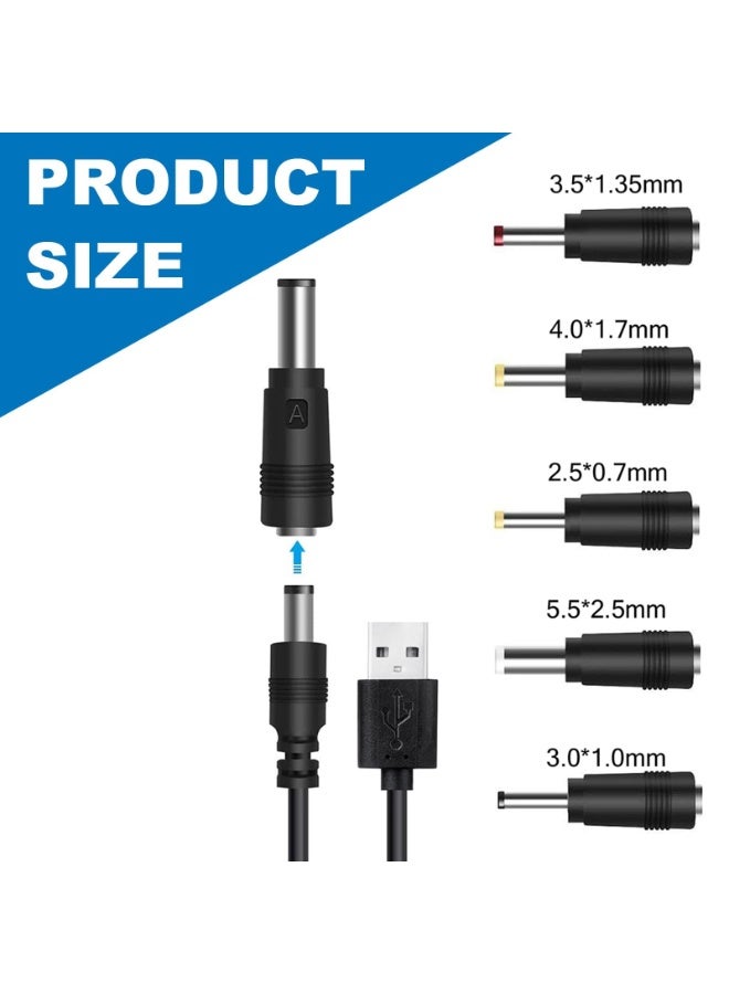 أوشيما شاحن DC ، كابل شاحن DC ، كابل طاقة DC مع 5 موصلات لوسائد تبريد الكمبيوتر المحمول ، مكبرات صوت بلوتوث ، أجهزة توجيه لاسلكية ، وأكثر شاحن ، كابل طاقة مراقبة - Image 2