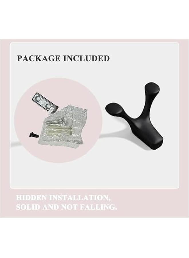 إسكدنيا خطافان مزدوجان للحائط باللون الأسود غير اللامع ل المعاطف والقبعات والحقائب والملابس - Image 5