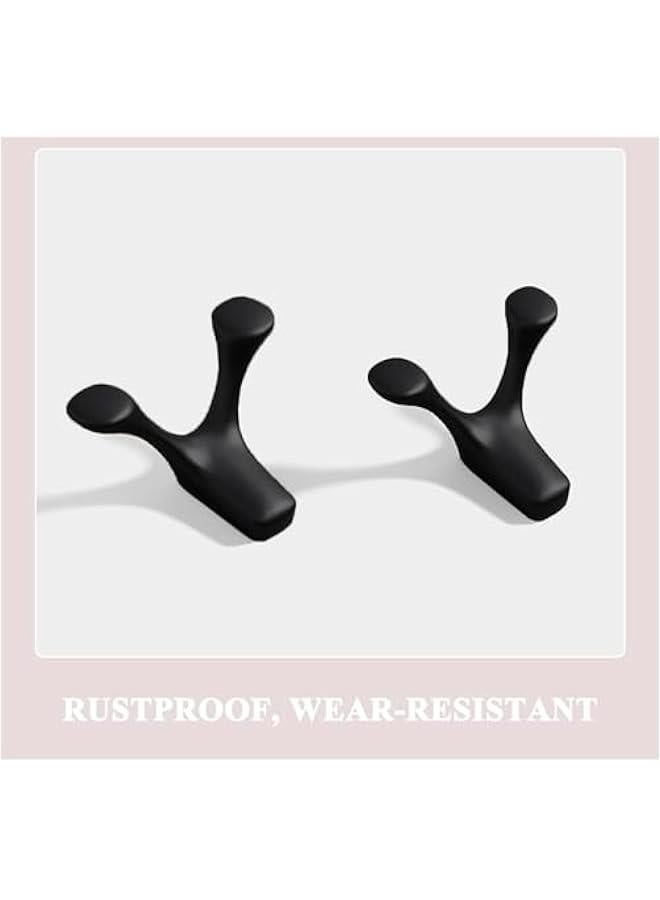 إسكدنيا خطافان مزدوجان للحائط باللون الأسود غير اللامع ل المعاطف والقبعات والحقائب والملابس - Image 1