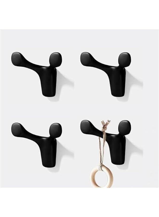 إسكدنيا خطافان مزدوجان للحائط باللون الأسود غير اللامع ل المعاطف والقبعات والحقائب والملابس - Image 2