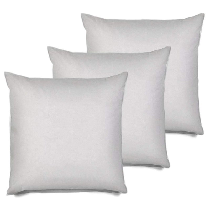MSD MSD 3 Pack Pillow Insert 28x28 Hypoallergenic Square Form Sham Stuffer Standard White Polyester Decorative Euro Throw Pillow Inserts for Sofa Bed  Made in USA Set of 3  Machine Washable and Dry 