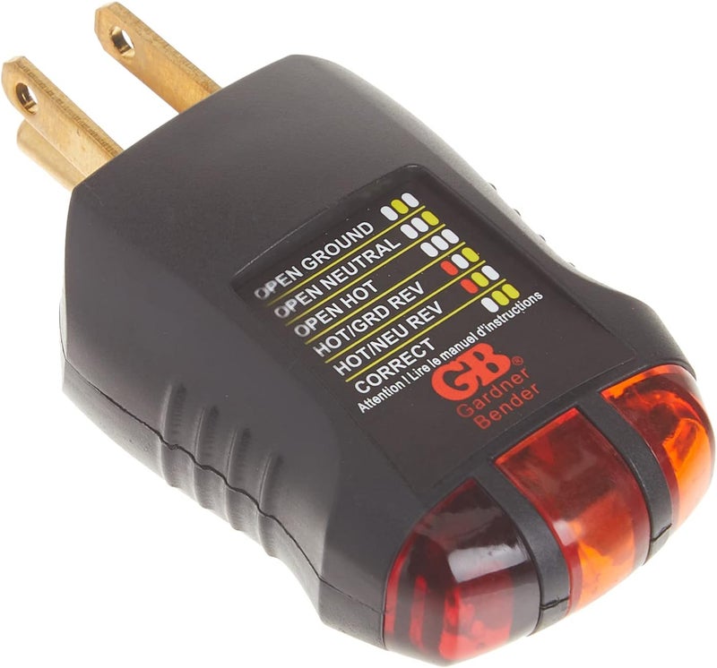Gardner Bender GRT-3500 Outlet Receptacle Tester & Circuit Analyzer with Comfort Grip and Wiring Error Indicators - Image 1