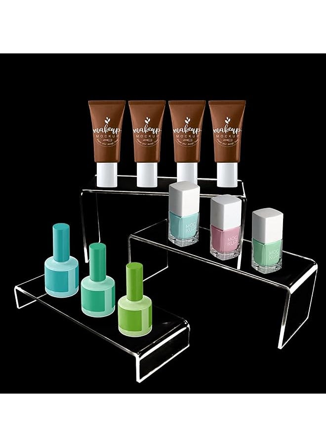 erorex Amiazi 6 Pcs Clear Acrylic Showcase Display Risers Dessert And Cupcake Stand Risers For Party Event Shoe Riser Display Organizer Cosmetics Display Riser  - Image 5