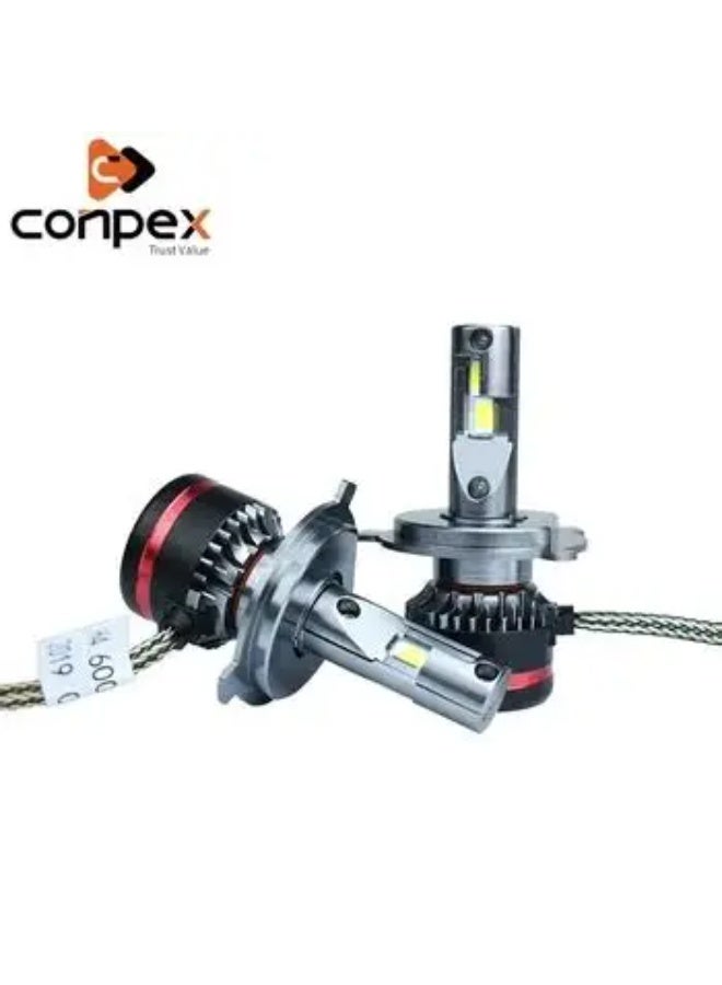 كونبيكس لمبات أمامية LED برو M8، ضوء أبيض H4، زوج مع نظام تبريد، سطوع مضاعف، عمر افتراضي 24 شهرًا، 12000 واط، 50000 لومن، تعمل بجهد DC 9V–24V، سطوع أعلى بنسبة 150% - Image 2