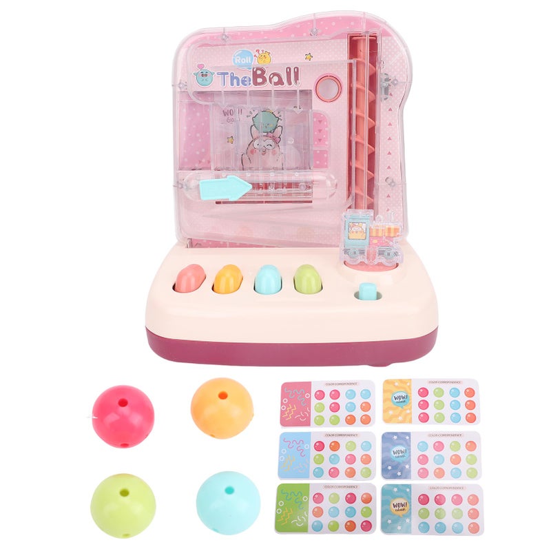 Kids Track Ball Game Machine Educational Puzzle Rolling Ball Toy Interactive Enhance Logical Thinking Pink - Image 1