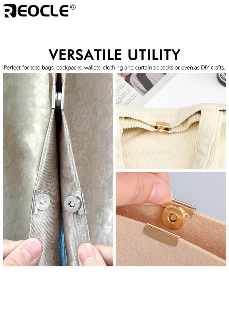 ريوكل 4 أزواج من أزرار الغلق المغناطيسية بدون حاجة للحياكة وتصميم على الطراز البسيط - مستلزمات خياطة متينة لمصممي الأزياء وصانعي الحقائب - Image 2
