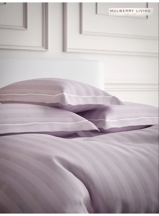 MULBERRY LIVING 100% Cotton - 300Tc Elysian Stripes Set of 2 Pillow Covers (50X75 Cm) - Cameo Rose