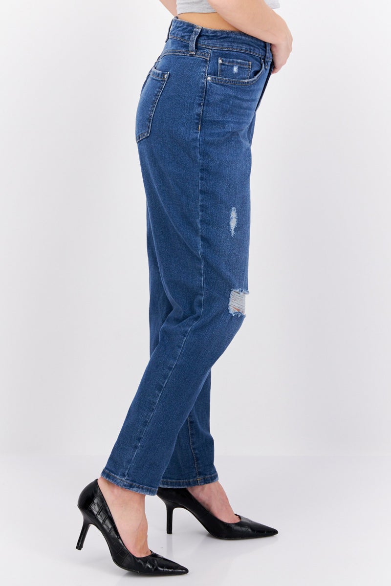 INC Denim Women Petite Wash High Rise Stretchable Jeans, Blue - Image 3