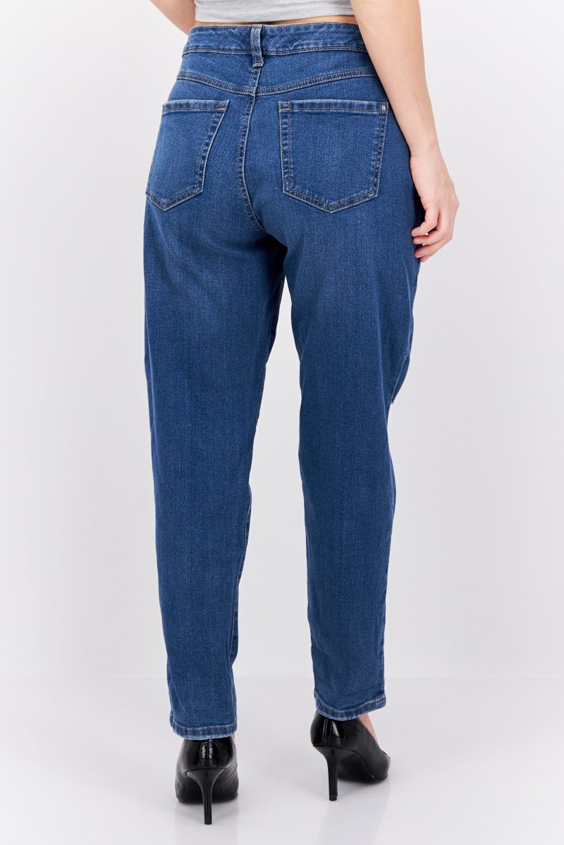 INC Denim Women Petite Wash High Rise Stretchable Jeans, Blue - Image 4