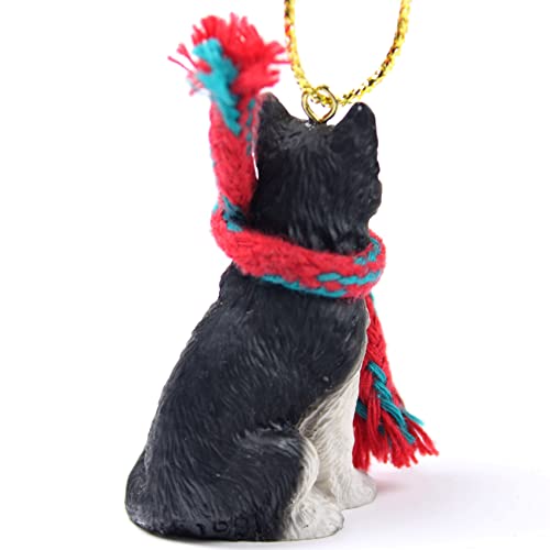 Conversation Concepts Siberian Husky Black and White with Blue Eyes Miniature Ornament - Image 2