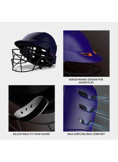 Moonwalkr Mind 2.0 Cricket Helmet Head Guard For (62-65) Cm Head Size Protective Gear Kids Helmet With 30 Air Vents & Endure Impacts Up To 160 Kmph Batting Helmet & Helmet For Cricket (X-Large, Blue)  - Image 3