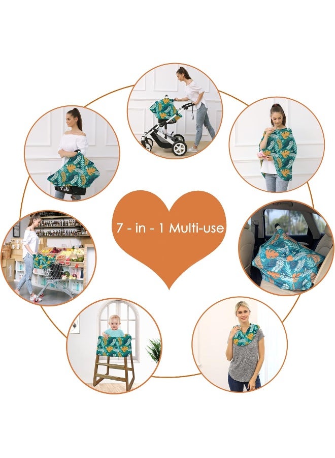 Hicoco Carseat Cover Boy and Girls - Multi-use Nursing Car Seat Canopy Cover for Breastfeeding, Infant Stroller Cover, High Chair Cover - Image 5