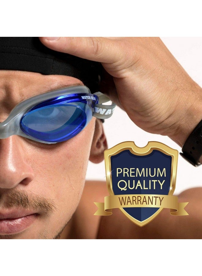 Water Gear Razor Antifog Goggle (Blue W/Silver Frame) - Image 4