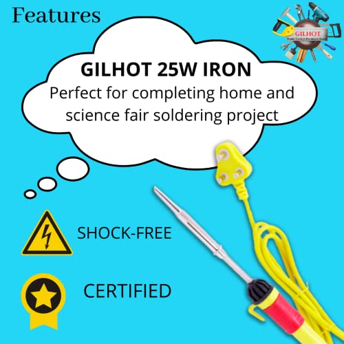 Gilhot® Professional 25 Watt Soldering Iron With Tweezer, Sponge, and Tip Cleaner for Beginner and Intermediate 4 in 1 Combo (Pack of 4) (C5j) - Image 2