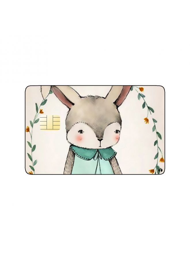 RKN PRINTED BANK CARD STICKER Cute Rabbit Drawing With Plants - Image 2