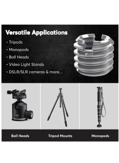 Excefore 3/8" to 1/4" Bushing Convert Screw Adapter Tripod Ballhead Reducer, 1/4" to 3/8" Camera Convert Screw Adapter Mount for Tripod, Monopod, Ballhead, Video Light Stand & DSLR SLR cameras, Stainless Steel  - Image 4