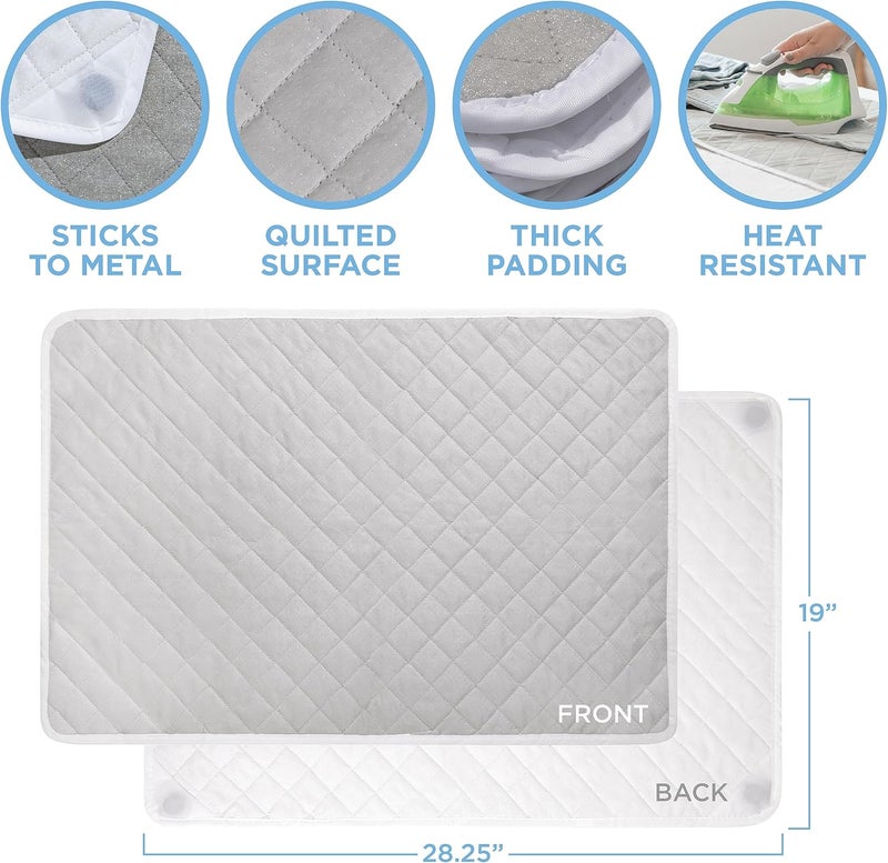HOLDN’ STORAGE Ironing mat, Magnetic Laundry mat, 28.25” x 19”, Gray, Quilted, Washer and Dryer Countertop, Ironing pad - Image 3