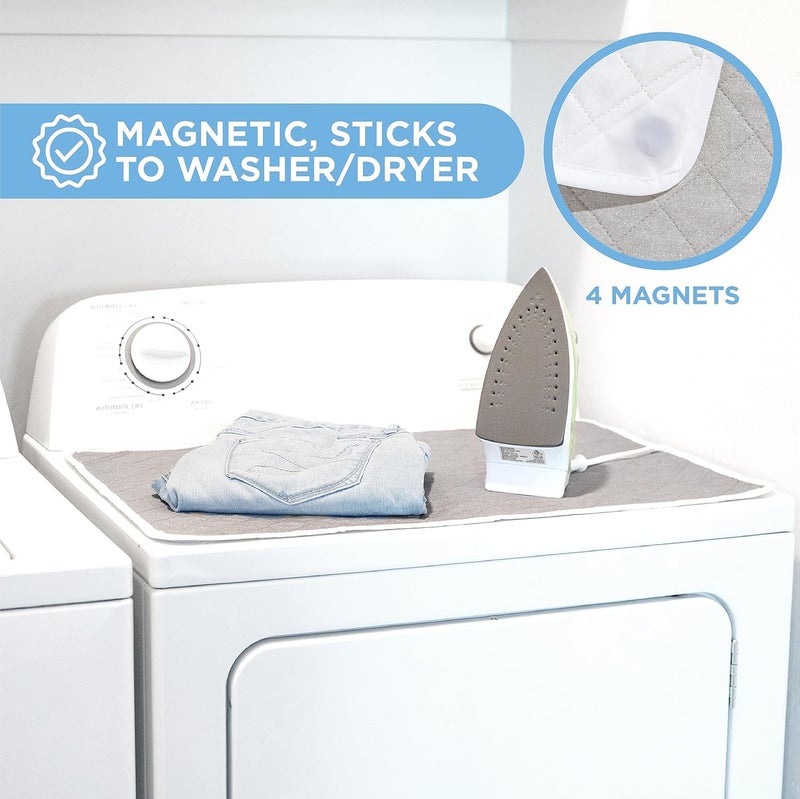 HOLDN’ STORAGE Ironing mat, Magnetic Laundry mat, 28.25” x 19”, Gray, Quilted, Washer and Dryer Countertop, Ironing pad - Image 2