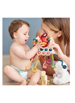 XICEN Pull String Toys for Baby Montessori Sensory Toys for Babies Silicone Pull String Activity Travel Toys Fine Motor Skills Toys  - Image 5