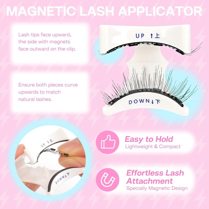 CALAILIS Magnetic Eyelashes Natural Look Magnetic Lashes with Applicator Reusable Magnetic Eyelashes Kit without Eyeliner No Glue Needed Magnetic False Eyelashes for All Day Comfort YC01 - Image 4