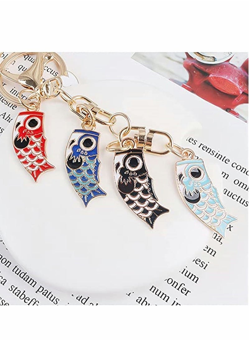 Y&D - Keychains, Four Koinobori Keychain Japanese Koi Fish Keychains Key Ring Bag Hanging Pendant Cute Decoration for Car Home Women Keys Handbag Purse, 1 Pcs - Image 1