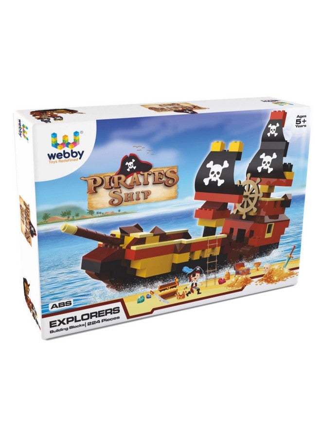 Webby Pirates Ship ABS Building Blocks Kit | Colourful Bricks and Blocks Adventure Play Set | Fun Creative Toy Set for 5+ Year Kids (224 Pcs) - Image 3