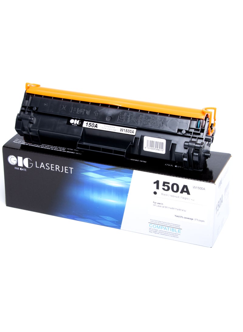 IG Compatible Black Toner Cartridge – Replaces HP 150A (W1500A) – For HP LaserJet M111 / MFP M141 Series – Black Only - Image 1