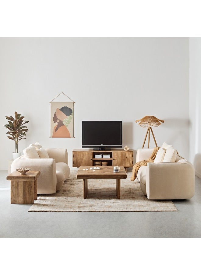 Home Box - Phoenix 2-Seater Fabric Sofa with 3 Cushions 96 x 69 x 186 cm - Image 1