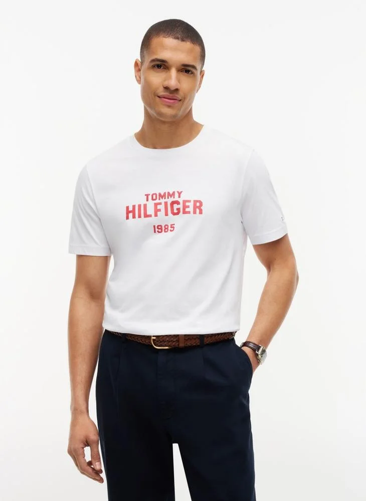 Contrast Logo Crew Neck Jersey T-Shirt