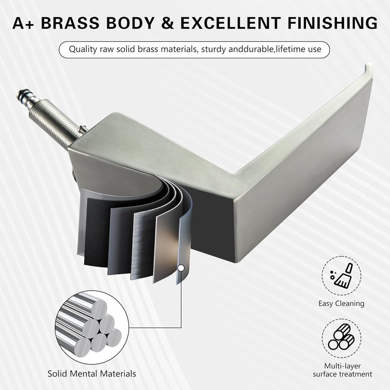 LIWEIKE Roman Tub Faucet, Brushed Nickel Bathtub Faucet Set with 2 Handle Waterfall Tub Faucet for 3 Hole - Image 4
