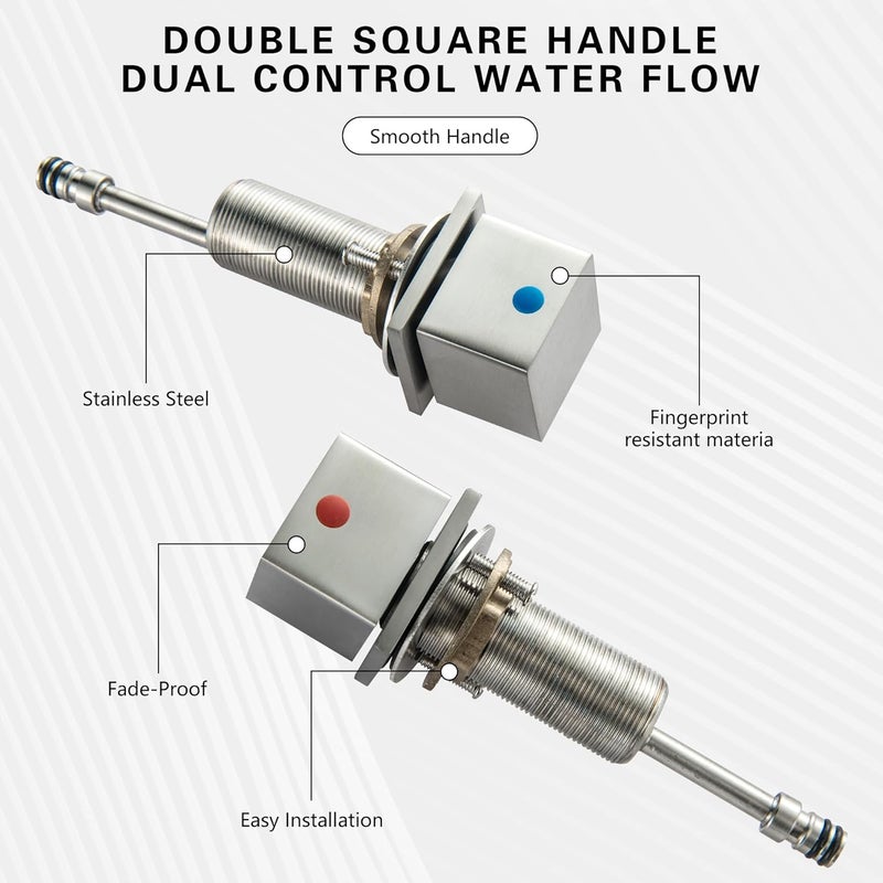 LIWEIKE Roman Tub Faucet, Brushed Nickel Bathtub Faucet Set with 2 Handle Waterfall Tub Faucet for 3 Hole - Image 5