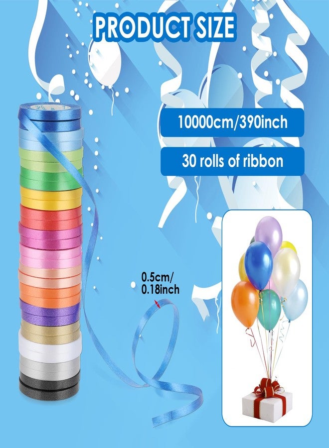 Bremorou 30 Rolls 15 Colors Balloon Ribbon String Curling Ribbon for Gift Wrapping Curling Ribbon Assorted Colors Wrapping Ribbon Gift Wrap Ribbon for Crafts Florist Flower Wedding Birthday Party Decoration - Image 2