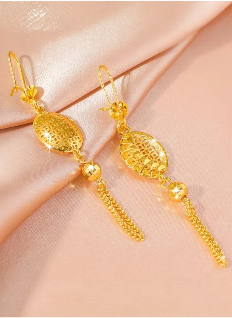 GOLDMAX Elegant 21k Gold Plated Drop Earrings For Women  - Image 2