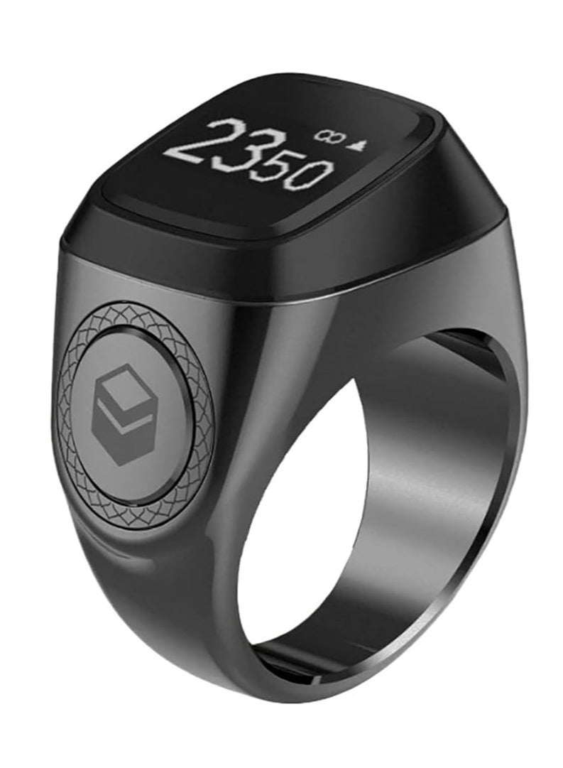 iQIBLA Smart Tasbih Zikr Aluminium Ring Graphite 18mm Grey M0218GE - Image 2