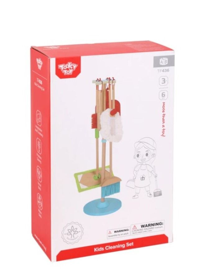 TOOKY TOY مجموعة ألعاب تنظيف خشبية - Image 1
