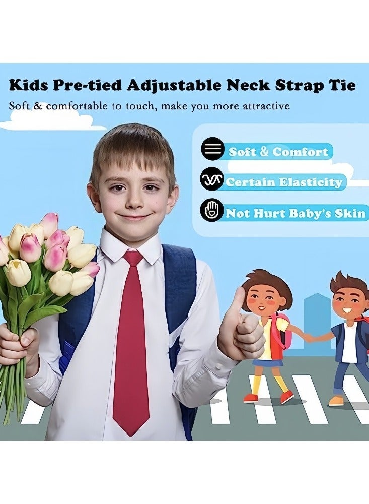 Boys and Girls/Kids School Tie, Pre-Tie Adjustable Tie Boy Tie for Graduation, Uniform, Party, School Uniforms, Weddings, Birthdays (5-12 years old) - Image 5