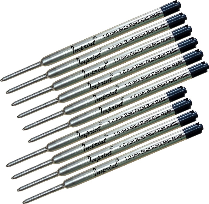 IMPRINT Black Ink Bold Metal Body Jotter Refills Pack of 10 Smooth Flow 1.0 mm Smooth Flow - Image 1