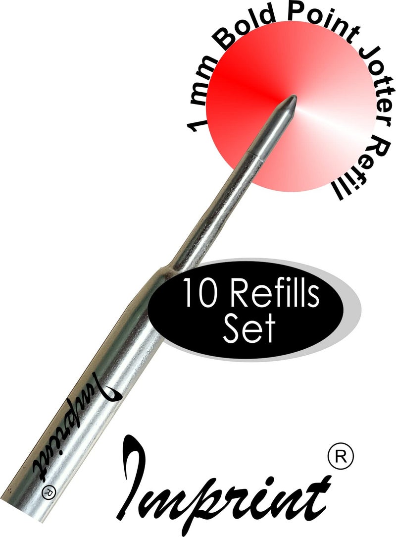 IMPRINT Black Ink Bold Metal Body Jotter Refills Pack of 10 Smooth Flow 1.0 mm Smooth Flow - Image 3