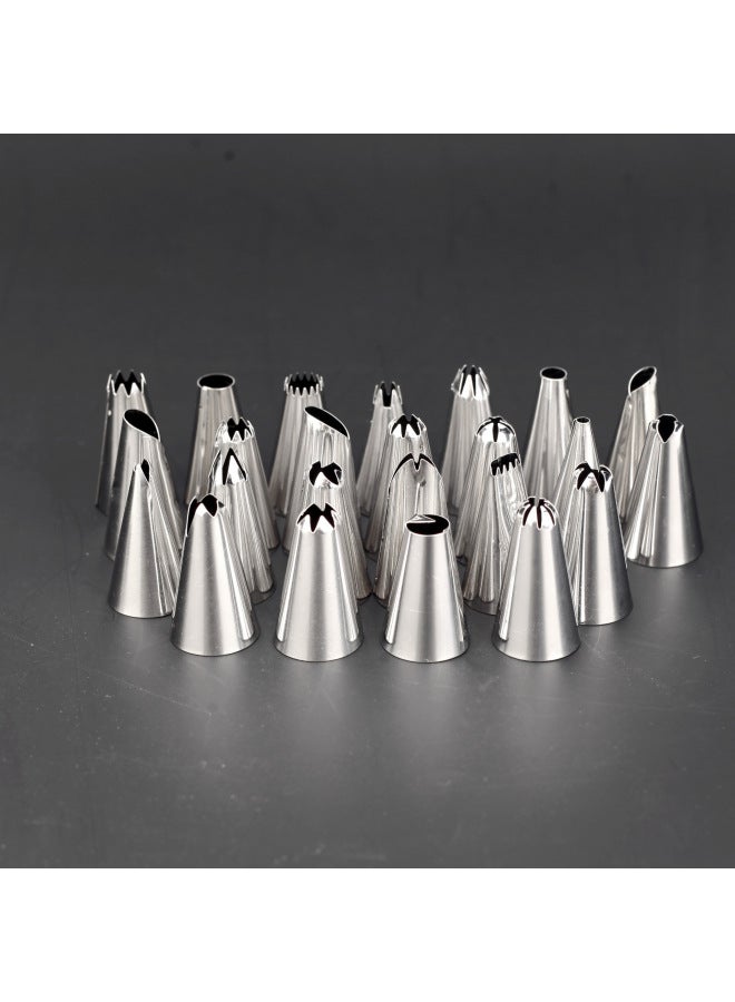 24-piece Stainless Steel Cake Decorating Tips Set Boxed Icing Piping Nozzles For Baking Pastry Making-Specifications:24 Headband Laser No. Boxed - Image 4