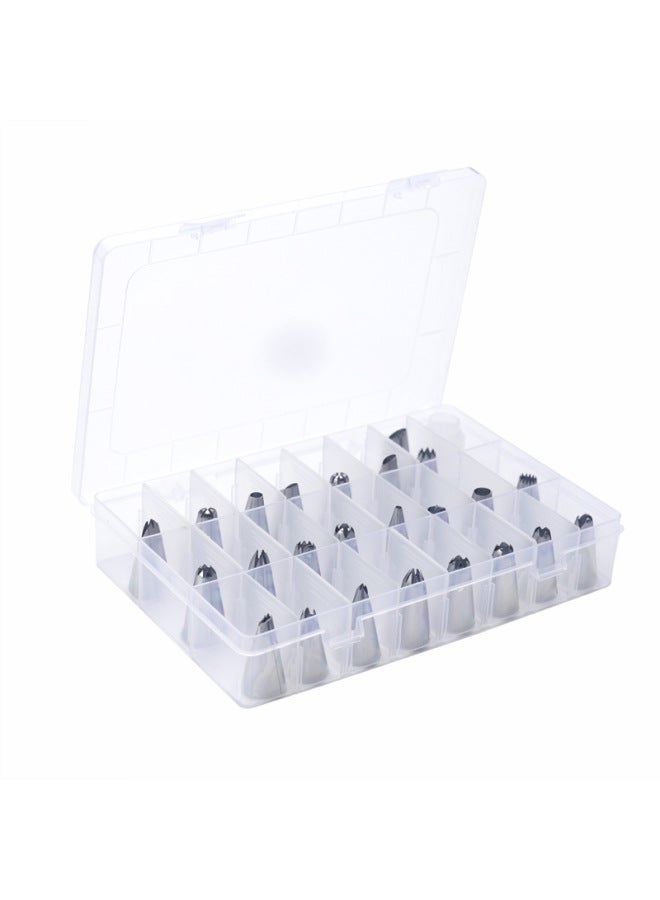 24-piece Stainless Steel Cake Decorating Tips Set Boxed Icing Piping Nozzles For Baking Pastry Making-Specifications:24 Headband Laser No. Boxed - Image 2