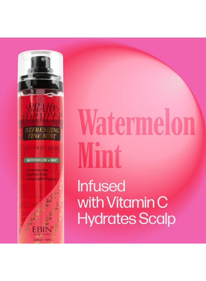 إيبن نيويورك صيغة جديلة منعش رذاذ ناعم 3.38 فلوريدا أوقية. أوز. رائحة البطيخ + النعناع تعطي لمعانًا عاليًا غنيًا بفيتامين C لترطيب فروة رأسك دون تكسر أو تجعد. - Image 3