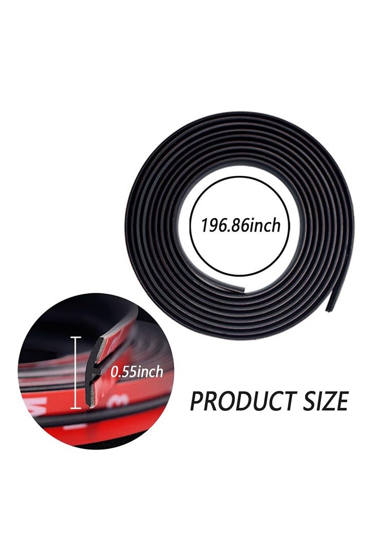 16.4ft/5M Cuttable T-Car Sunroof Cover Seal Rubber Trim,Dust Proof&Weather Stripping for Windshield,Tailgate Adhesive Rubber Seal Strip - Image 2
