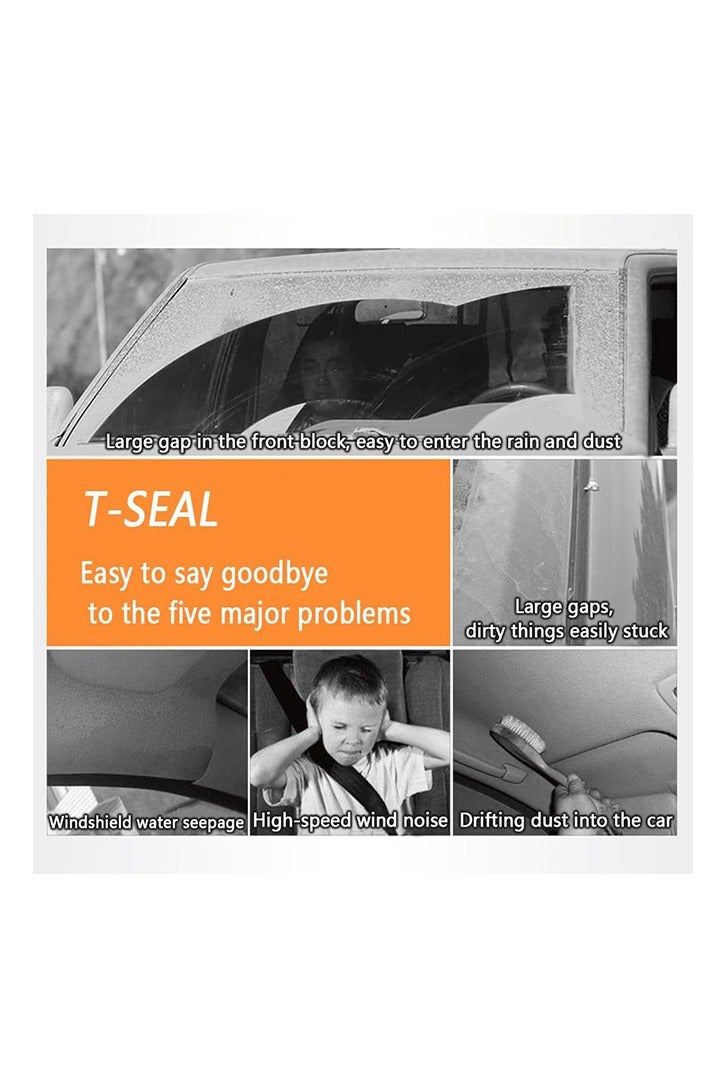 16.4ft/5M Cuttable T-Car Sunroof Cover Seal Rubber Trim,Dust Proof&Weather Stripping for Windshield,Tailgate Adhesive Rubber Seal Strip - Image 3
