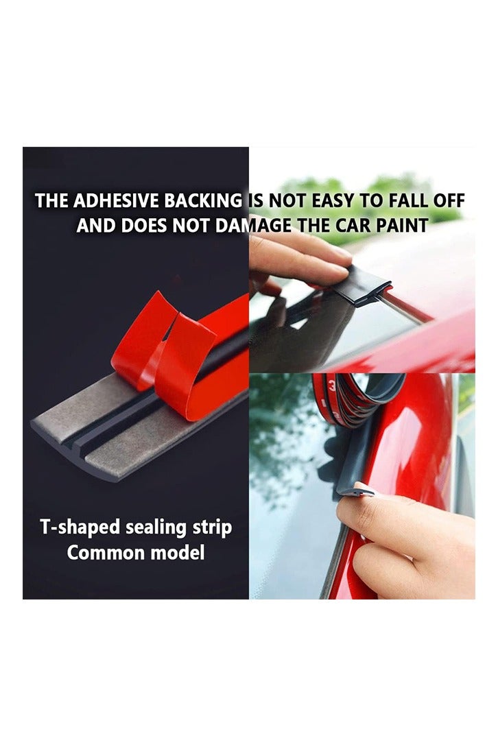 16.4ft/5M Cuttable T-Car Sunroof Cover Seal Rubber Trim,Dust Proof&Weather Stripping for Windshield,Tailgate Adhesive Rubber Seal Strip - Image 5
