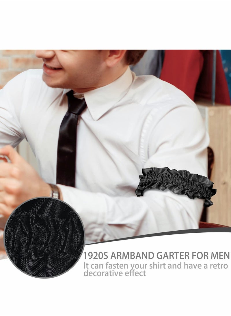 KASTWAVE - Arm Garters for Men Sleeve Garters, Armband Garter Roaring Red Black Arm Garters, Unisex-Adults Garter Armbands, White, Red, Standard - Image 1