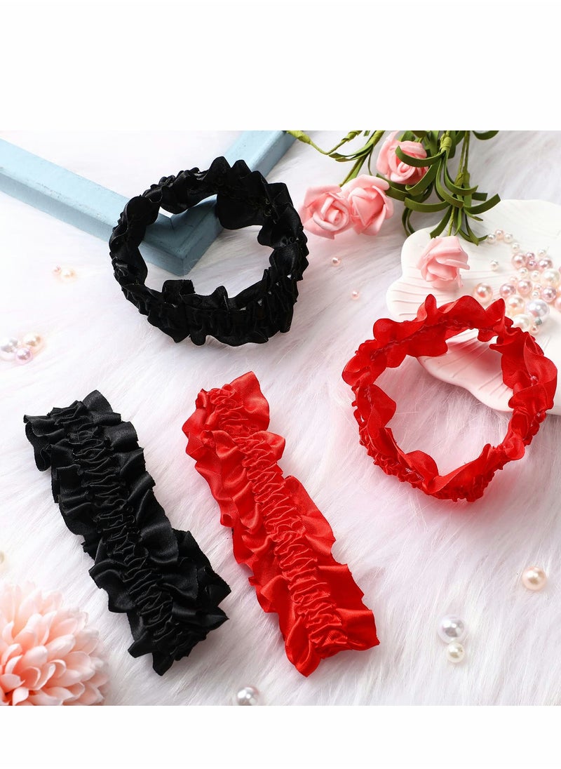 KASTWAVE - Arm Garters for Men Sleeve Garters, Armband Garter Roaring Red Black Arm Garters, Unisex-Adults Garter Armbands, White, Red, Standard - Image 1