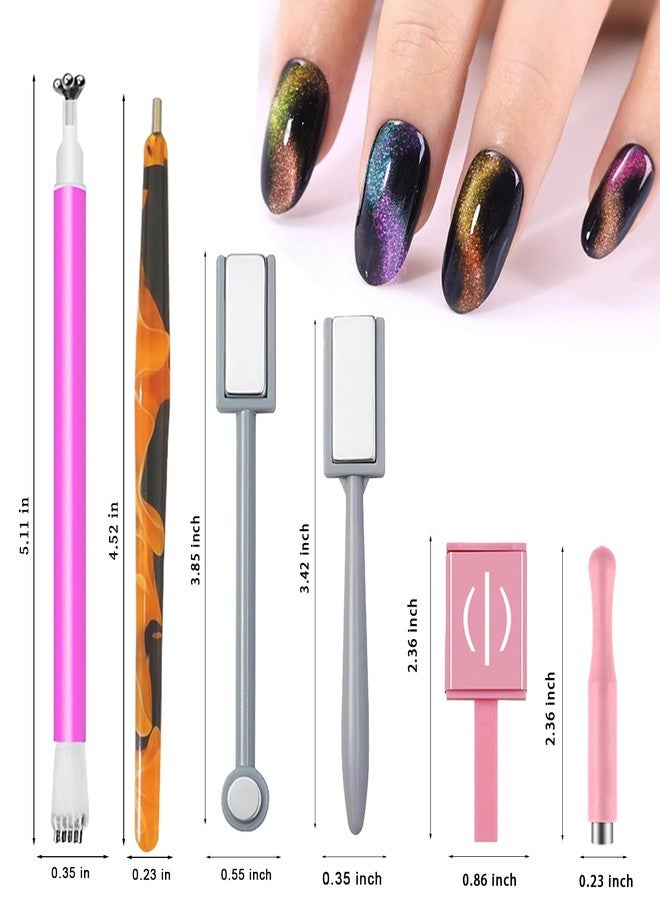 SILPECWEE 15pcs Cat Eye Magnet for Nails Gel Nail Polish Magnet Wand Cat Eye Magnetic Nail Polish Gel Nail Tools Multifunctional Nail Magnets for Nail Art Decoration Nails Salon - Image 3