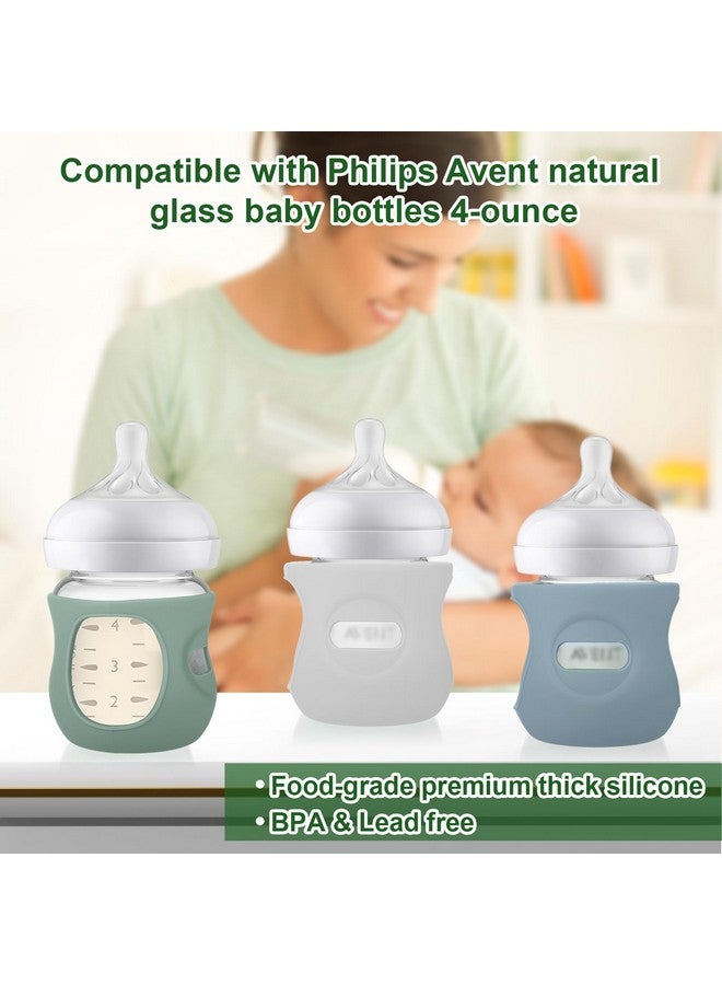 Juome Silicone Sleeves for Avent Natural Glass Baby Bottle - 3 Pack Anti Breakage Baby Bottles Holder, Compatible with Philips Avent Anti Colic Baby Bottles 4 oz - Image 5